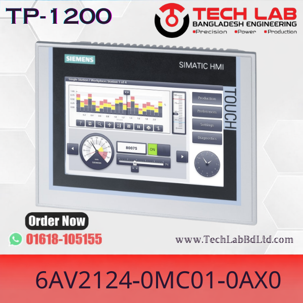 Siemens HMI TP1200 Price in Bangladesh | 6AV2124-0MC01-0AX0 Price in BD | Siemens 12 Inch Best HMI